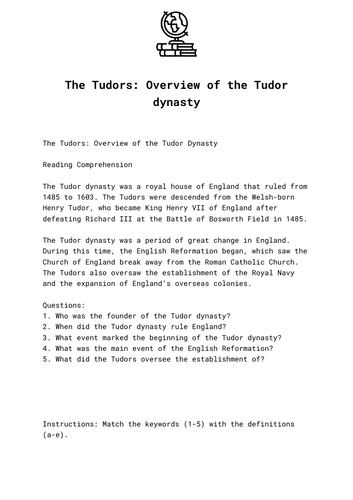The Tudors: Overview of the Tudor dynasty | Teaching Resources