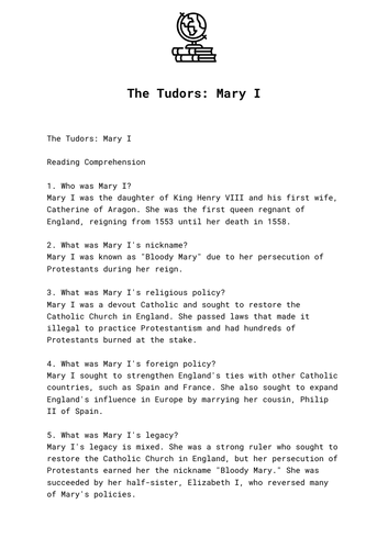The Tudors: Mary I