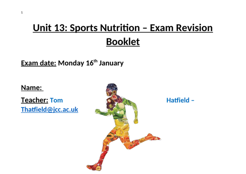 BTEC LEVEL 3 National Diploma In Sport Science - Sports Nutrition Resource Pack
