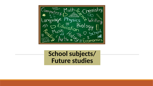 French GCSE - school subjects/ future studies