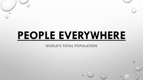 World Populations and where people live