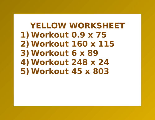 YELLOW WORKSHEET 28