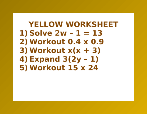 YELLOW WORKSHEET 35