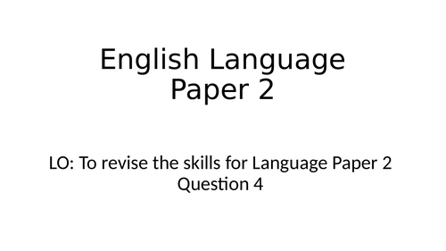 AQA Language Paper 2 Section A (low ability)