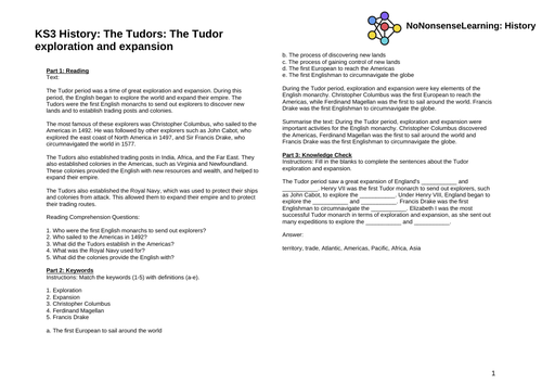 KS3 History: The Tudors: The Tudor exploration and expansion