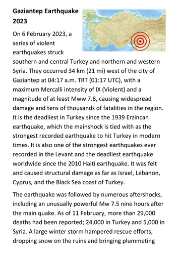 Gaziantep Turkey Syria Earthquake 2023 Handout