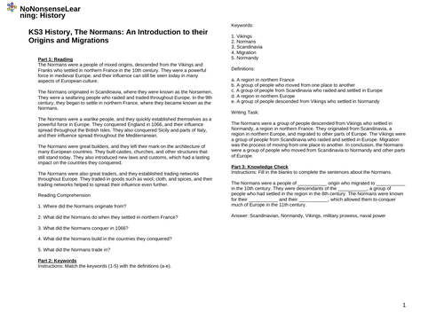 KS3 History, The Normans: An Introduction to their Origins and Migrations