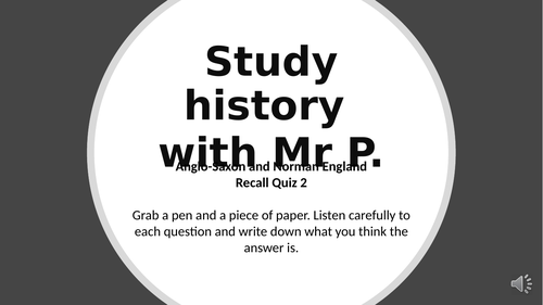 GCSE History Anglo-Saxon and Norman England recall quizzes