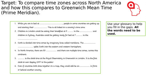 Y5 Geography Time Zones lesson pack