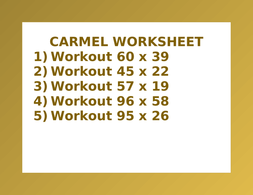 CARMEL WORKSHEET 31