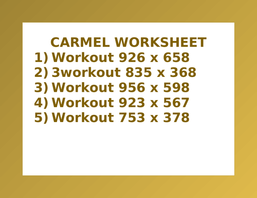 CARMEL WORKSHEET 34