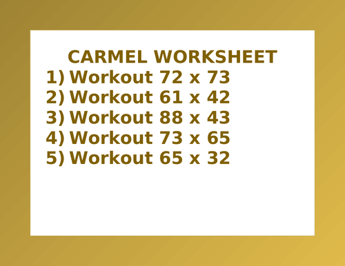 CARMEL WORKSHEET 35