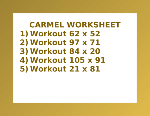 CARMEL WORKSHEET 36