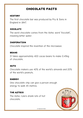 Chocolate Facts | Primary Topic Resources