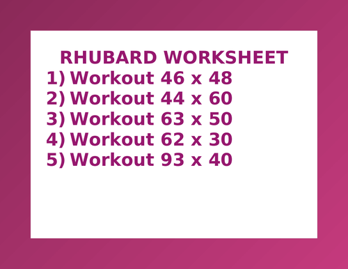 RHUBARD WORKSHEET 4