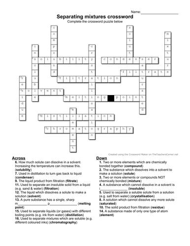 KS3 Separating mixtures revision