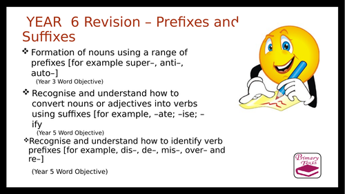 Year 6 SPAG Revision PPT: Prefixes and Suffixes