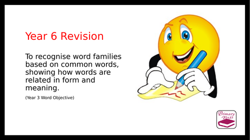 Year 6 SPAG Revision PPT:  Word Families