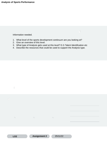 Level 3 Sport Analysis 2/3