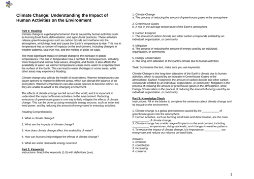 Climate Change: Understanding the Impact of Human Activities on the Environment