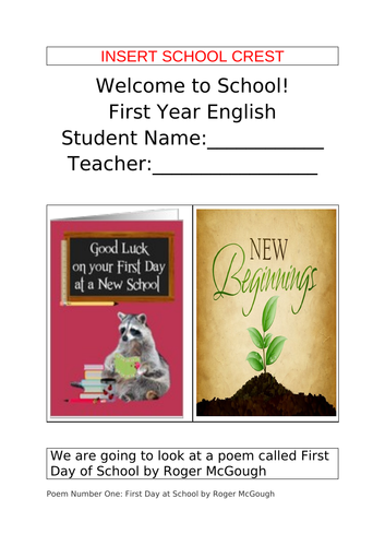 First Day/Week at School English Activities