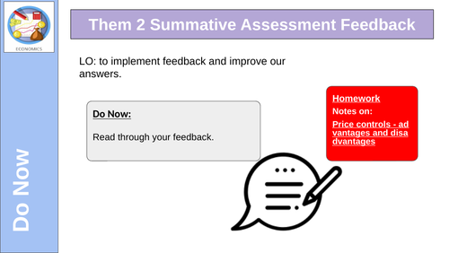 Theme 2 Summative Assessment Feedback Edexcel Economics