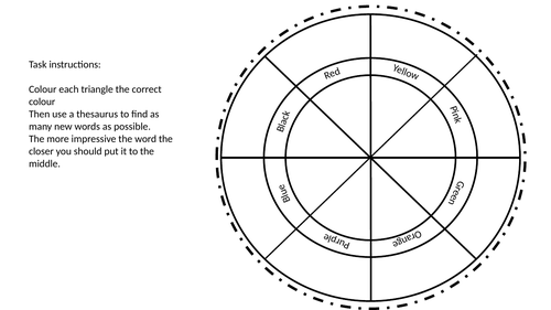 Colour Word Wheel Vocabulary Builder – 2026 Literacy Resource