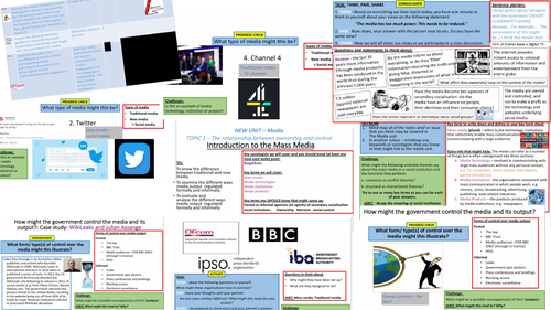 Introduction to the Mass Media (& informal and formal controls of output/ content)
