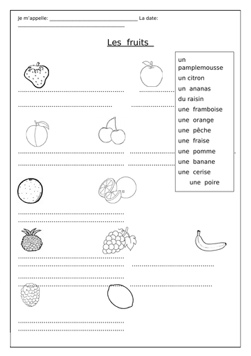 Les fruits | Teaching Resources