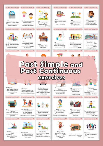 Past Continuous or Past Simple exercises.