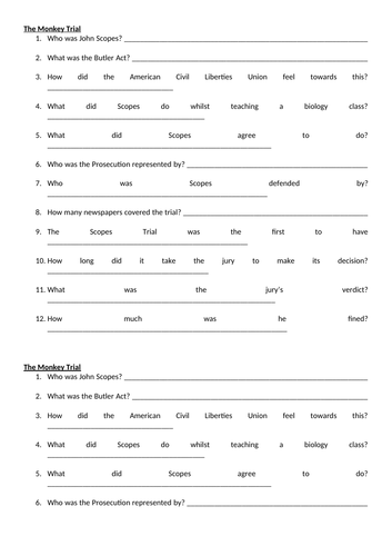 The Monkey Trial - Full Lesson