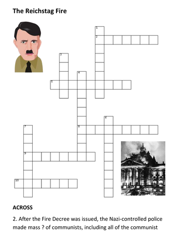 The Reichstag fire Crossword