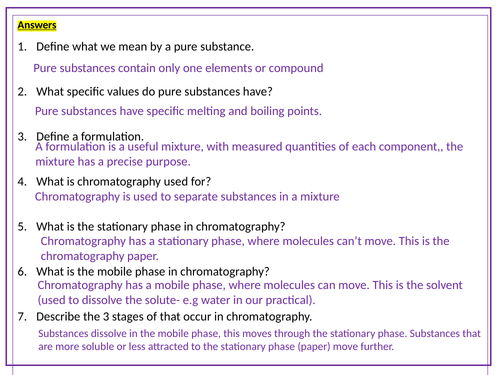 Chemistry Paper 2; AQA Combined Chemical Analysis
