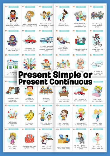 Present Simple or Present Continuous exercise