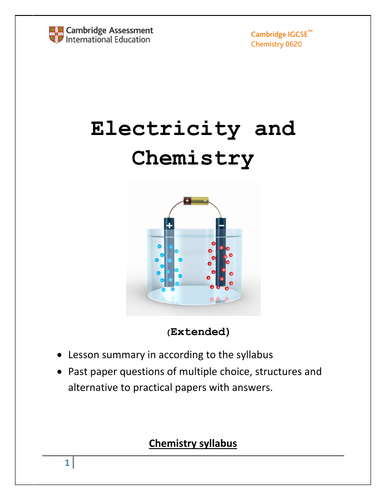 Electricity and chemistry