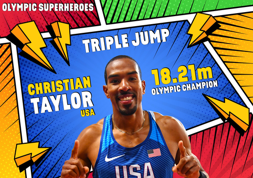 Olympic Superhero Poster - Christian Taylor (Triple Jump)