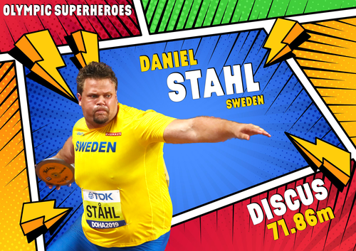 Olympic Superhero Poster - Daniel Stahl (Discus)