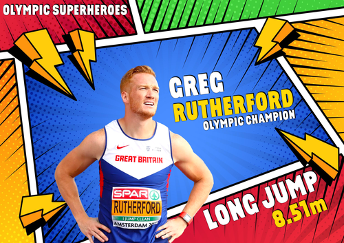 Olympic Superhero Poster - Greg Rutherford (Long Jump)