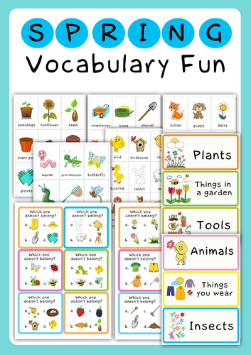 Spring Vocabulary Fun. Activities.