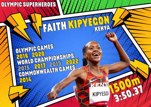 Olympic Hero Poster - Faith Kipyegon (1500m)