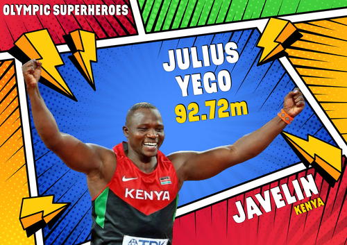 Olympic Superhero Poster - Julius Yego (Javelin)