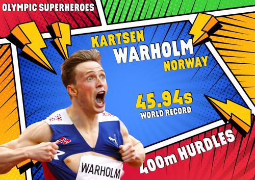 Olympic Hero Poster - Karsten Warhol (400m Hurdles)
