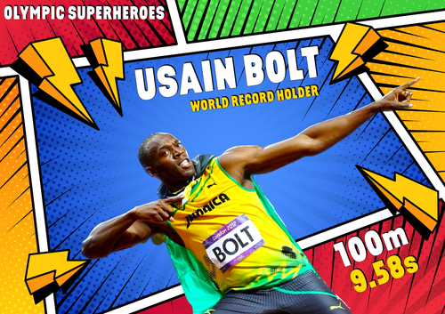 Olympic Hero Poster - Usain Bolt (100m)