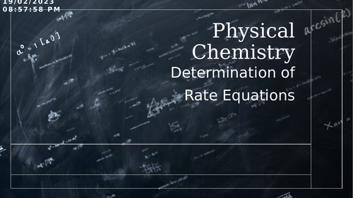 A-Level Chemistry - 3.1 Physical Chemistry - Rate Equations