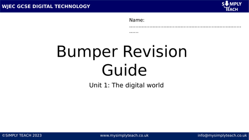WJEC GCSE Digital Technology - Bumper revision guide (Sample)