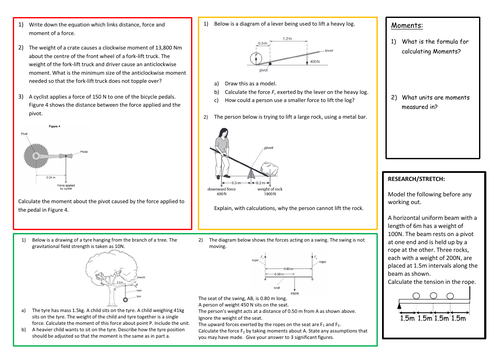 Moments - GCSE Questions