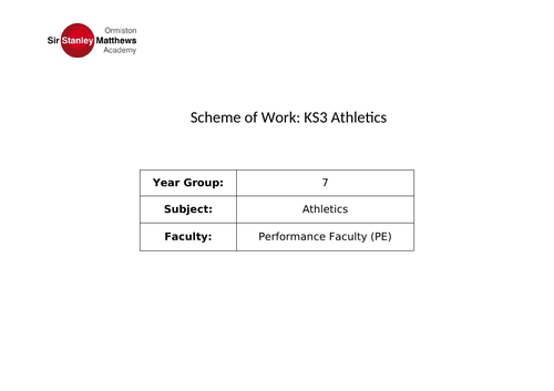 PE Key Stage 3 - Full curriculum block plans and schemes of work