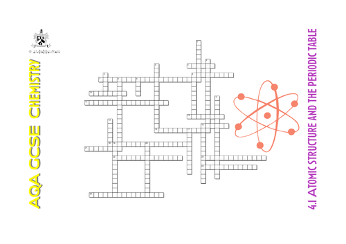 AQA GCSE chemistry: 4.1 Atomic structure and the periodic table crossword