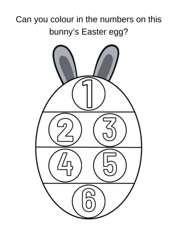 Colour in number Easter egg