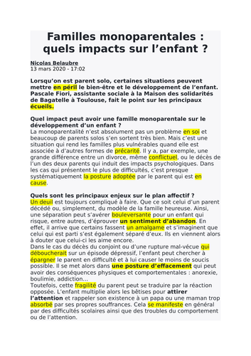 Familles monoparentales